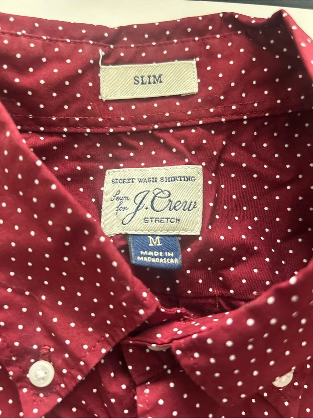 J. Crew Men's Button-Down Shirt in Deep Berry Red